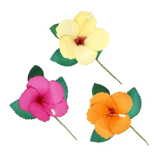 Yellow, Pink & Orange Hibiscus Paper Flowers by Recollections&trade;, 6ct. {1}