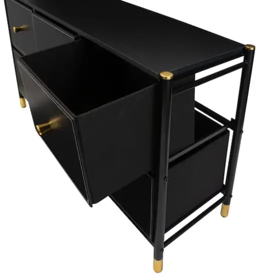 Simplify 5 Drawer Luxury Dresser Black {4}