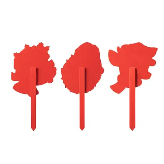 Glitzhome&reg; Wooden Glitter Santa, Bell & Reindeer Yard Stake Set {6}