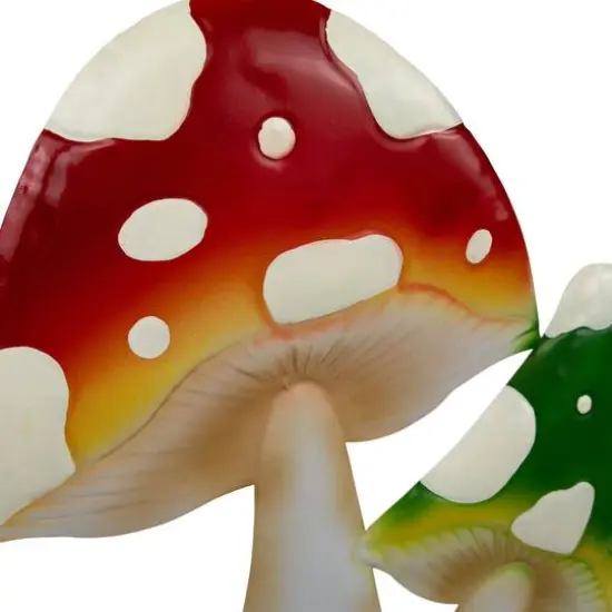 16" Red & Green Double Mushrooms Outdoor Garden Stake {6}
