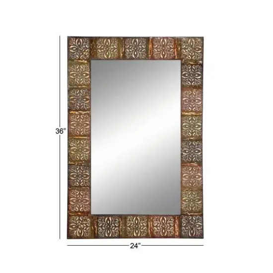 36" Multi Colored Metal Traditional Console Mirror {5}