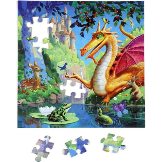 eeBoo Dragon 64 Piece Jigsaw Puzzle {1}