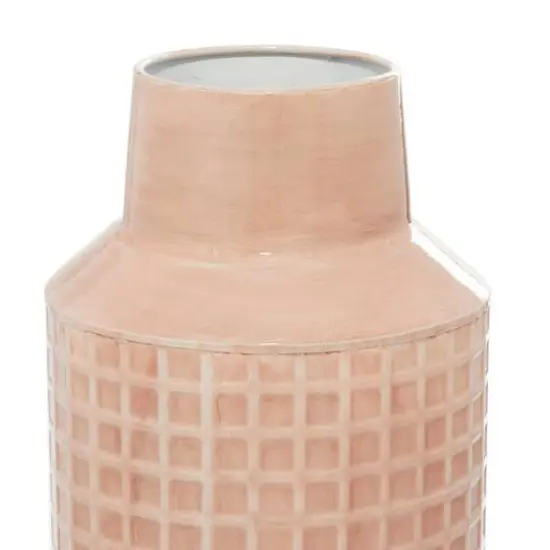 Set of 2 Brown Metal Contemporary Vase, 14", 17" {4}