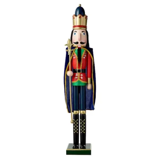 Glitzhome&reg; 3ft. Wooden Christmas King Nutcracker {1}