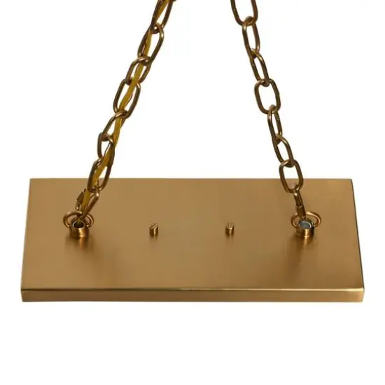 Hello Honey® Robert Stevenson Lighting Benson Exposed Bulb Metal 5-Light Linear Chandelier Brushed Gold {8}