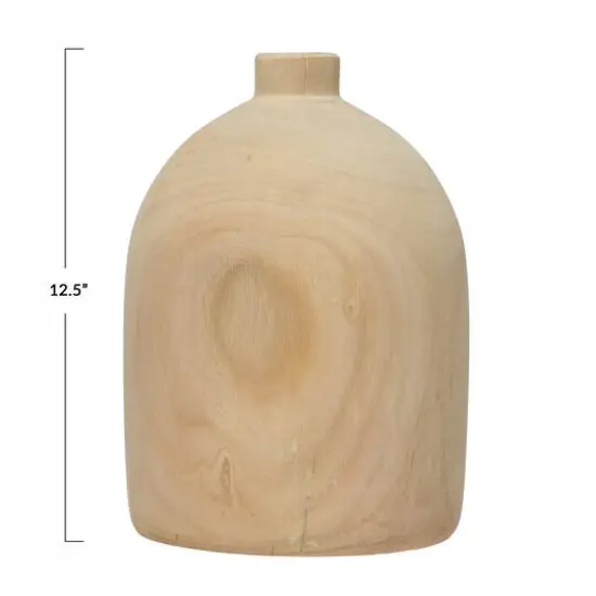 Hello Honey&reg; 13" Decorative Paulownia Wood Vase {5}