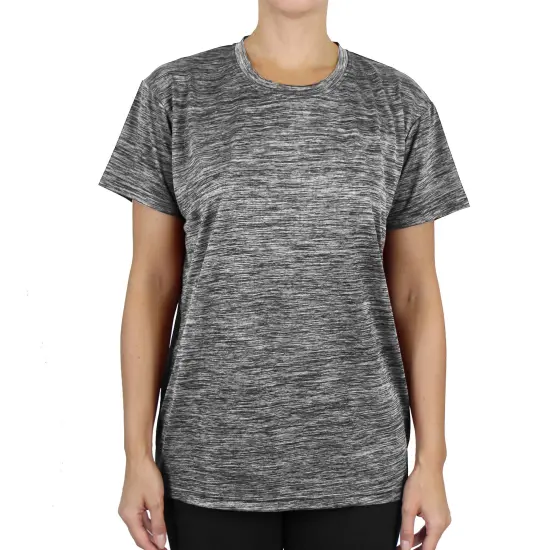 Galaxy By Harvic Women's Loose Fit Short Sleeve Moisture Wicking Wrinkle Free Performance Tee Gray {1}