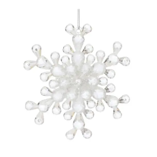 5.25" Clear Snowflake Acrylic Ornament Set {5}