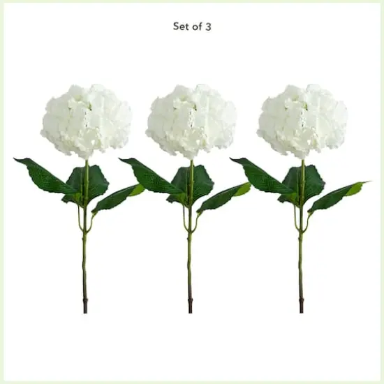 30" White Hydrangea Flower Stems, 3ct. {4}