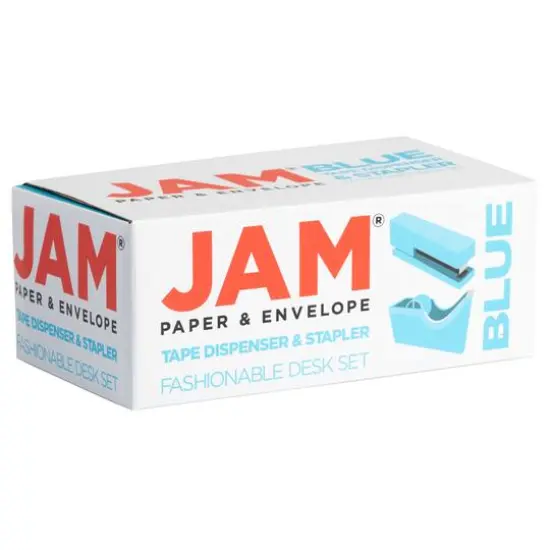 JAM Paper Stapler & Tape Dispenser Set Blue {7}