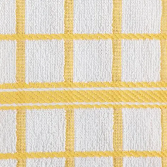 DII&reg; Windowpane Terry Dishtowels, 4ct. Yellow {5}