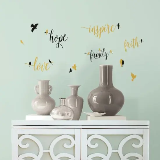 RoomMates Inspirational Words With Birds Peel & Stick Wall Decals {3}