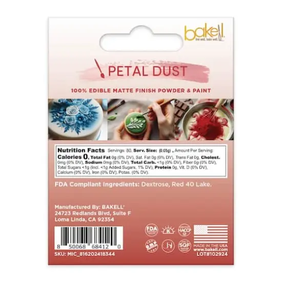 Bakell&reg; Petal Dust Edible Matte Finish Powder Red {6}