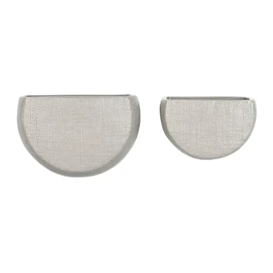 Hello Honey&reg; Stoneware Wall Planters Set Gray {1}
