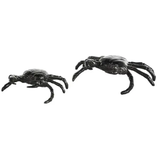 Black Aluminum Metal Crab Sculptures, 2ct. {1}