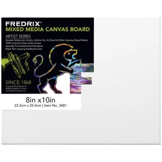 Fredrix Artist Series 8" x 10" Primed Mixed Media Archival Canvas Board {1}