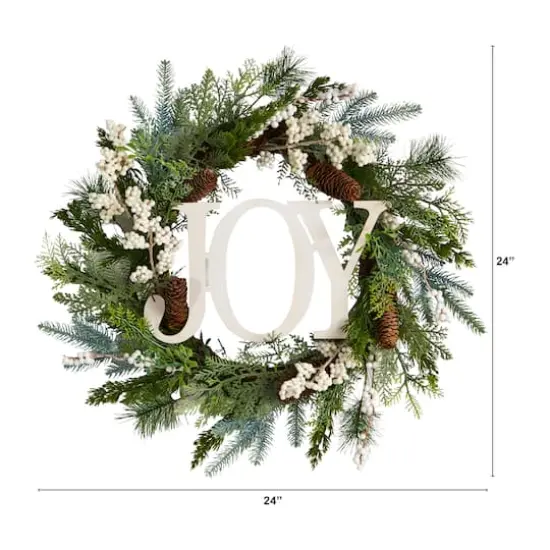 24" Christmas Joy Holiday Wreath {3}