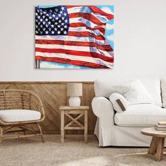 Stupell Industries Windblown American Flag Canvas Wall Art {3}