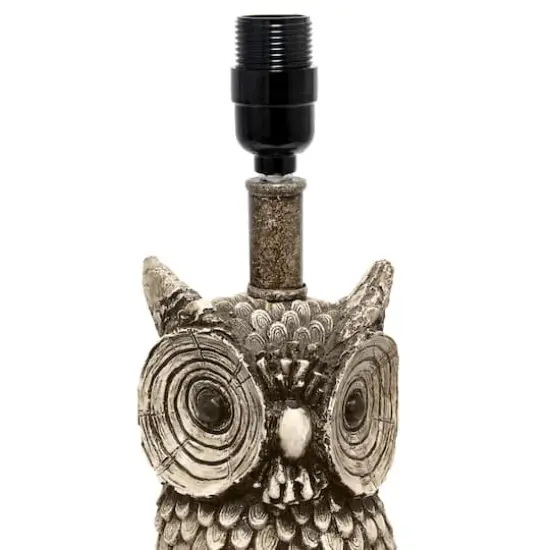 Simple Designs&trade; 20" Brown and White Owl Table Lamp with Shade Green Shade {8}