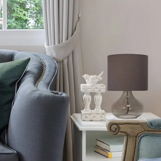 Simple Designs Glass Raindrop Table Lamp Smoke {6}