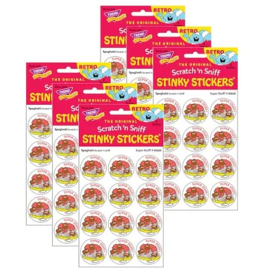 TREND Enterprises&reg; Super Stuff! Spaghetti Scented Stickers, 6 Packs of 24 {1}