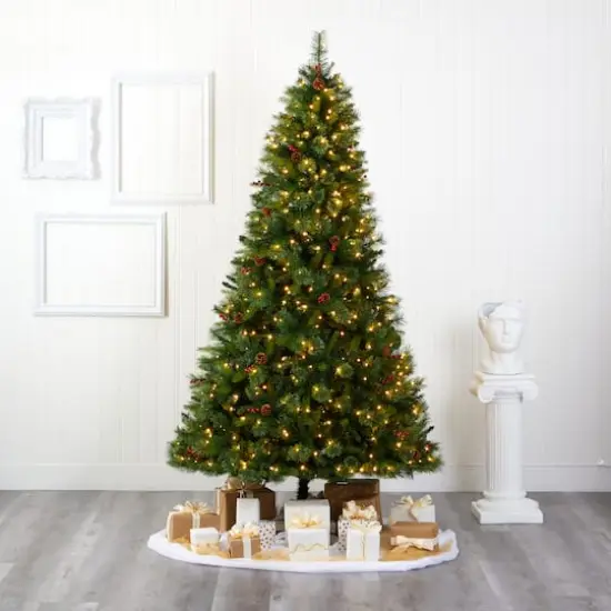 8ft. Pre-Lit Aberdeen Spruce Artificial Christmas Tree, Clear LED Lights {3}