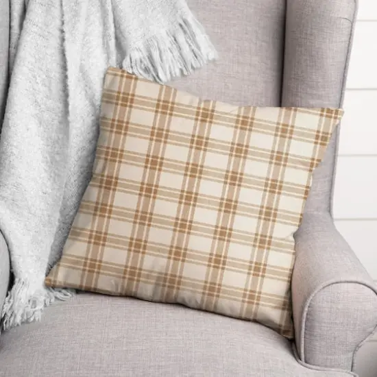 Orange Plaid Throw Pillow {4}