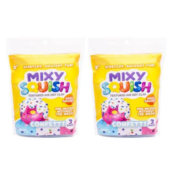 Mixy Squish Confetti 3 Color Textured Air Dry Clay, 2ct. {1}