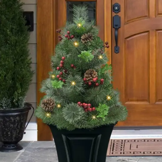 30" Pre-Lit Urn Filler with Battery-Operated Timer, 2ct. {3}