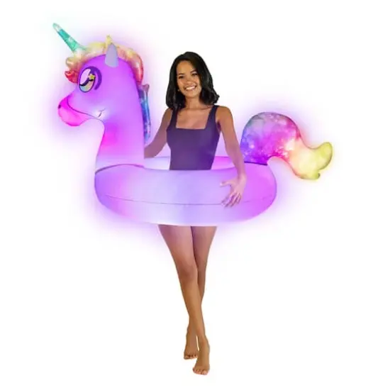 PoolCandy Illuminated LED Unicorn Large Pool Tube {1}