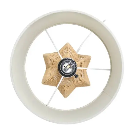 Lalia Home 21" Rattan Paper Rope Table Lamp with Shade Natural with light beige shade {10}