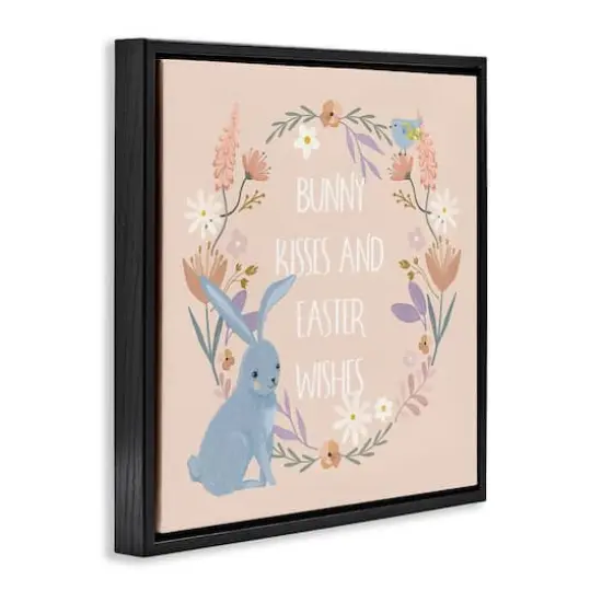 Stupell Industries Bunny Kisses Easter Wishes Floater Framed Art Black {4}
