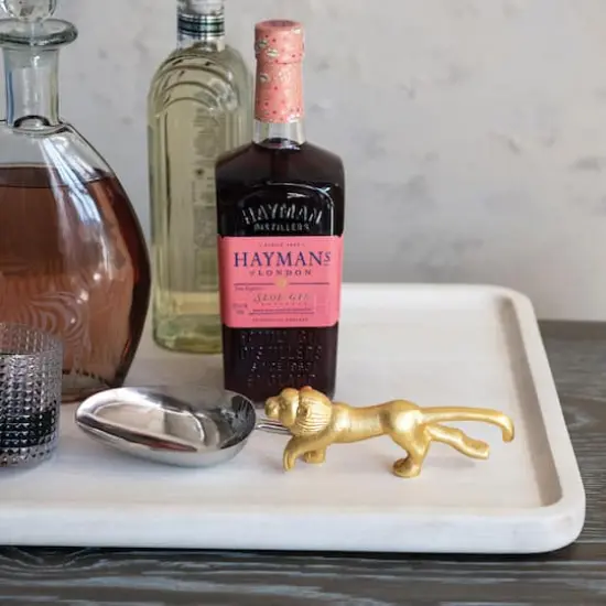 Hello Honey Stainless Steel and Cast Aluminum Scoop with Lion Shaped Handle, Gold Finish {3}