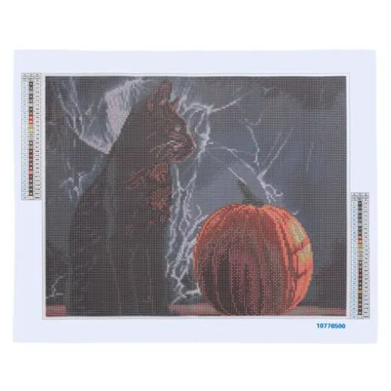 16" x 20" Cat with Pumpkin Diamond Art Kit by Make Market&reg; {3}