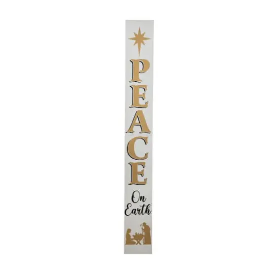 Glitzhome&reg; 60'' PEACE Nativity Wooden Porch Sign {1}
