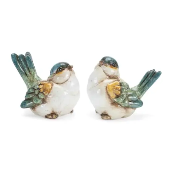 3" Terra Cotta Bird Figurines Set {6}