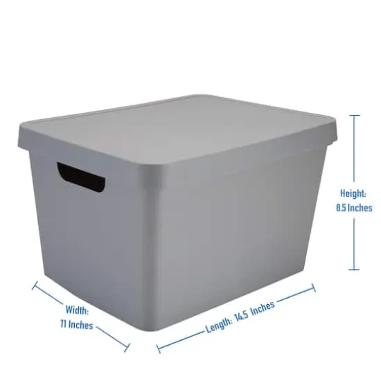 Simplify Vinto Storage Box with Lid Gray {6}