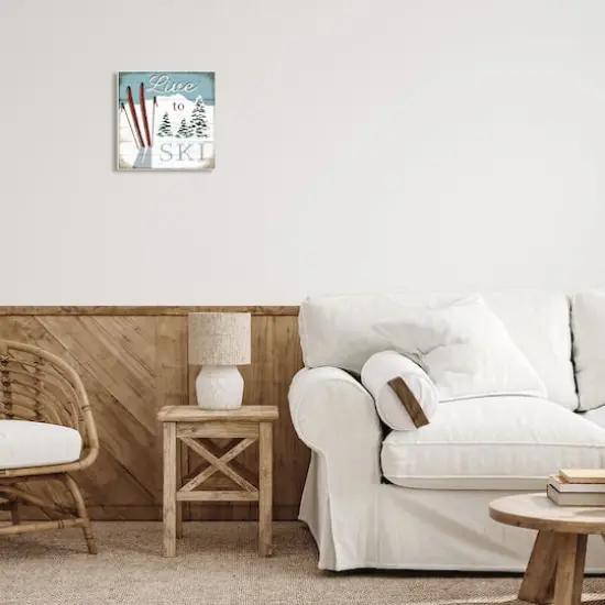 Stupell Industries Live To Ski Rustic Snow Sports Rustic Cabin,12" x 12" {3}