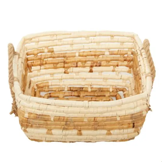Rectangle Brown Contemporary Sea Grass Storage Basket Set {5}