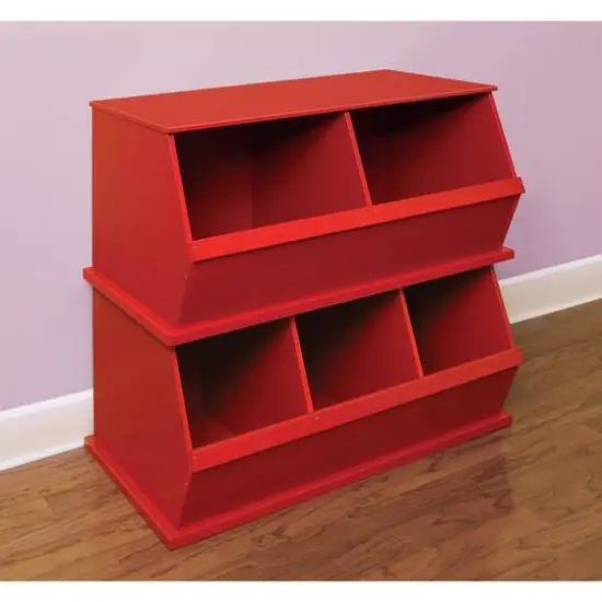 Badger Basket 3 Bin Stackable Storage Cubby Red {13}