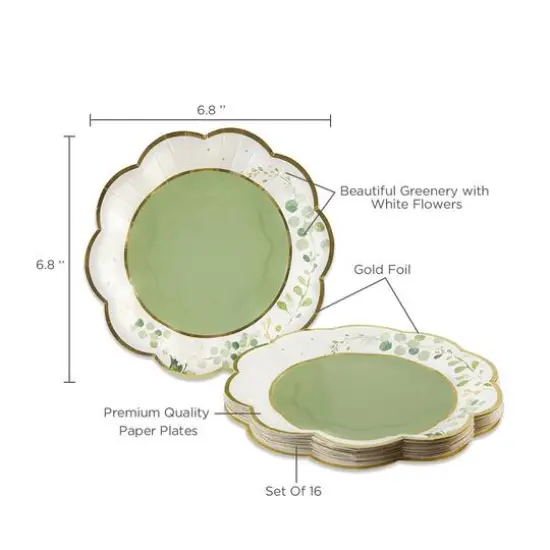 Kate Aspen&reg; 7" Botanical Garden Premium Paper Plates, 64ct. {7}