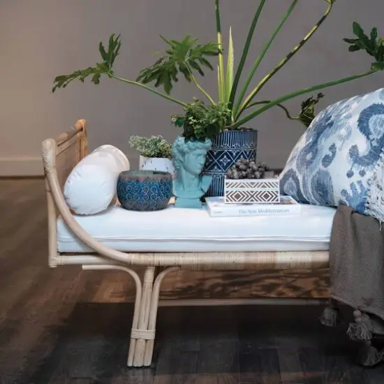 Hello Honey&reg; 7" Distressed Blue Embossed Terra Cotta Planter with Circle Pattern {4}