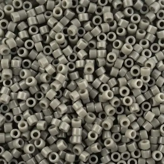 John Bead 11/0 Miyuki Delica Glass Seed Beads, 5g Gray Opaque {1}