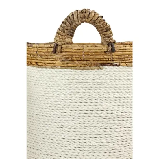 White Seagrass Coastal Storage Basket Set {6}