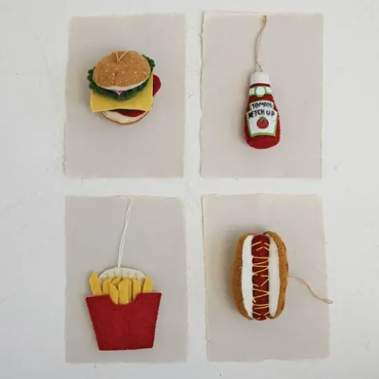 Hello Honey&reg; Handmade Wool Felt Cheeseburger Ornament {3}