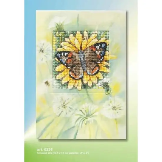 Orchidea Complete Counted Cross Stitch Kit - Greetings Card Flower And Butterfly {3}