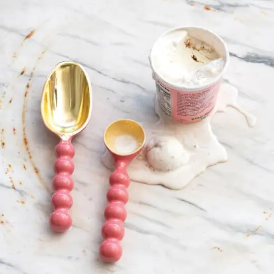 Hello Honey&reg; 9.5" Pink & Gold Enameled Aluminum Kitchen Scoop {3}