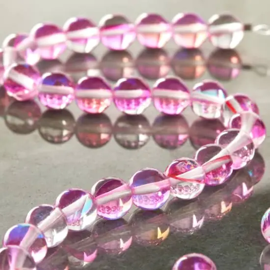 Pink Opal Glass Round Beads, 8mm by Bead Landing&trade; {3}