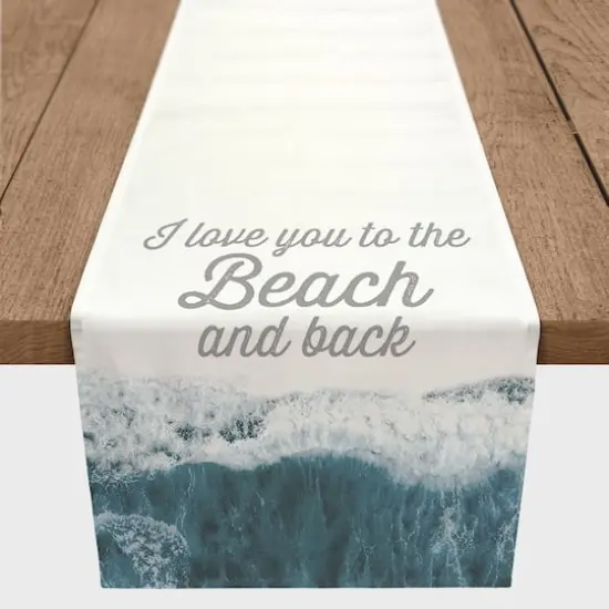 To The Beach And Back Indoor/Outdoor Table Runner Gray {4}