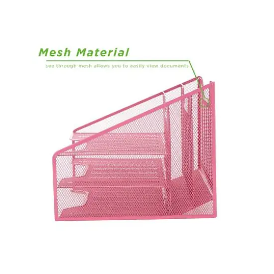 Mind Reader 5-Compartment Desk Organizer Pink {9}